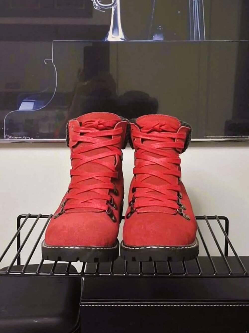 New Brushed Nubuck Winter Hiking Boots w/ Built-In Ice Grippers Genuine Leather